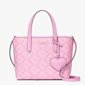♠️kate spade Spade Flower Small Tote With Heart Dangle, Parisian Rose Multi NWT